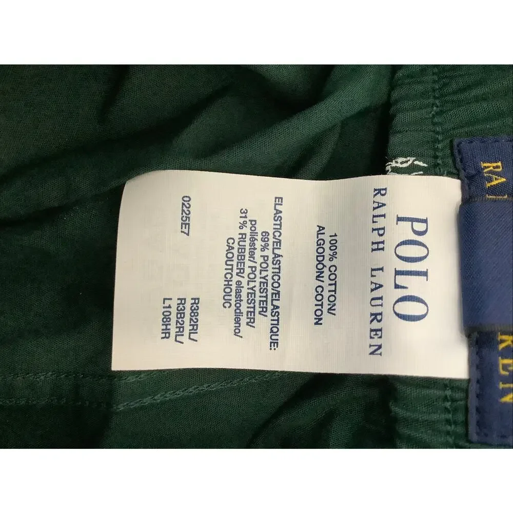 Polo Ralph Lauren Men's XL Green Pony Cotton Woven Boxer Shorts D2-6